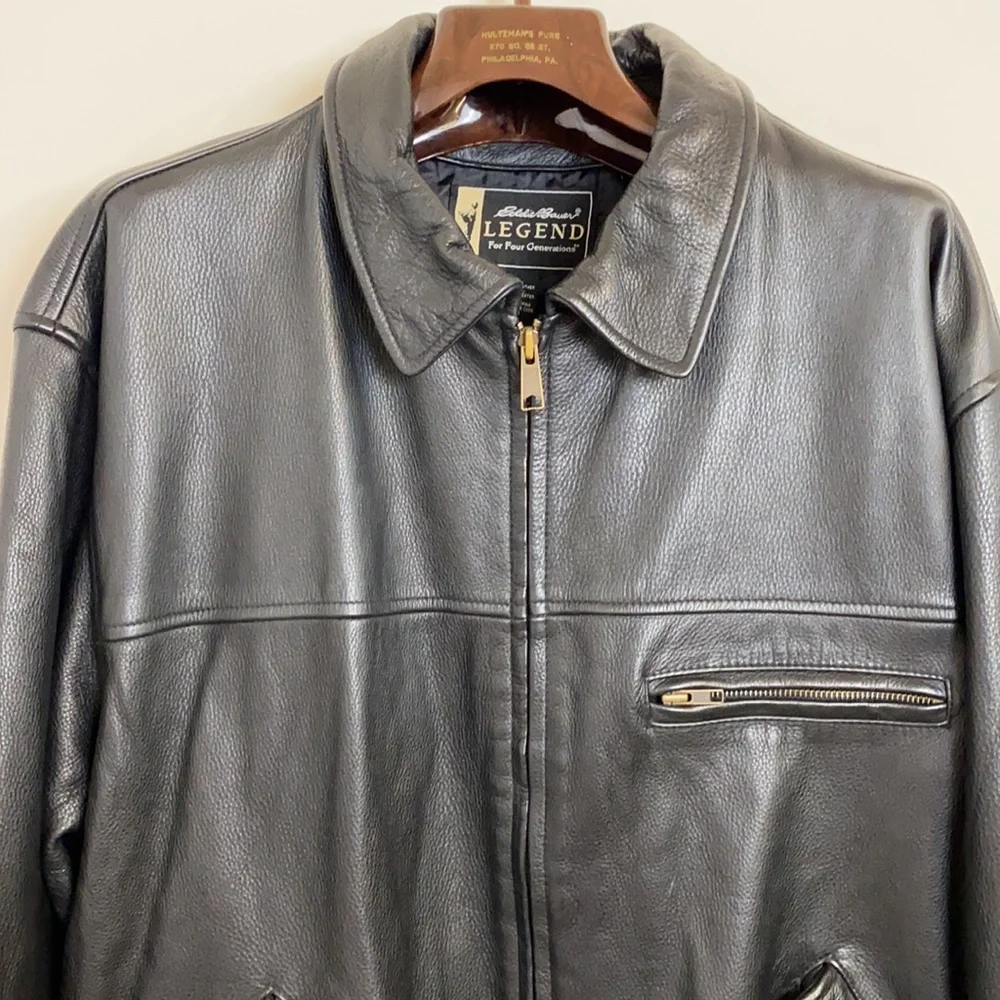Eddie Bauer Journeyman HOST PICK!✨✨✨!Genuine Leather Jacket XL - Picture 2 of 7